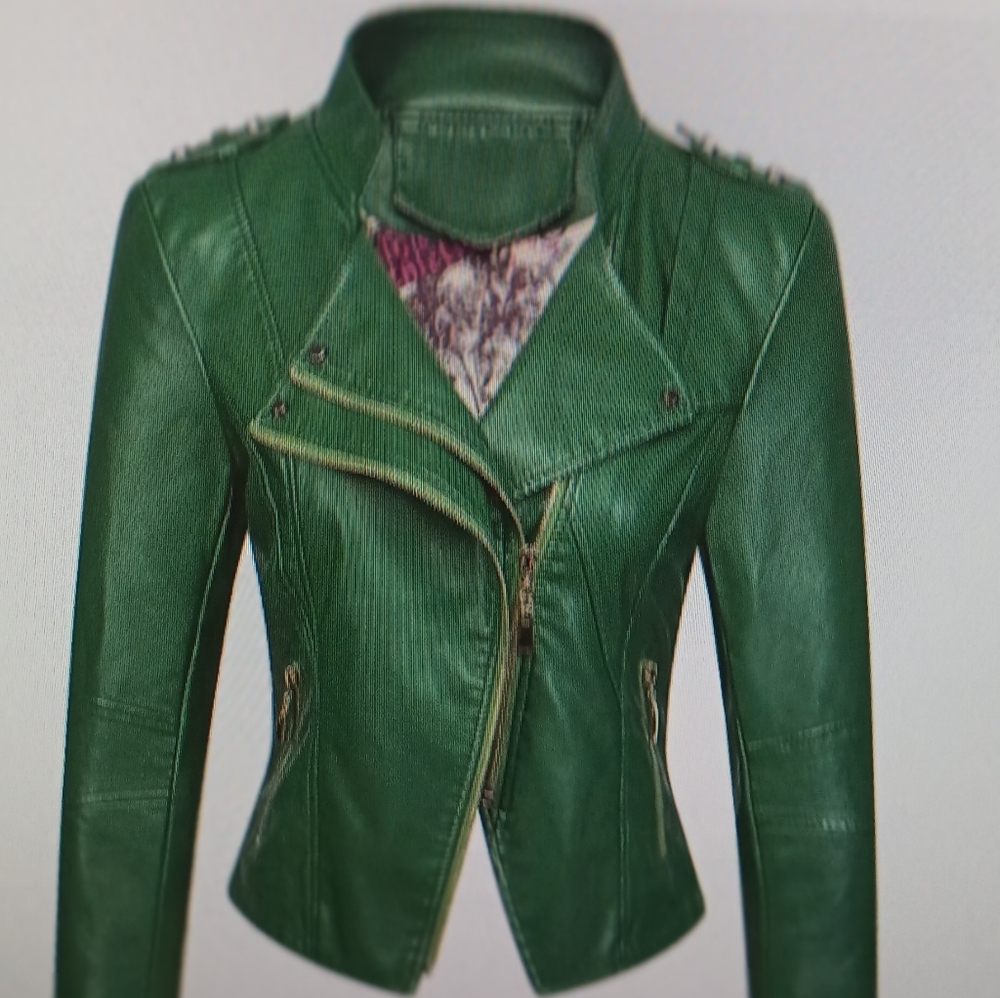 NWT FAUX LEATHER RACER JACKET